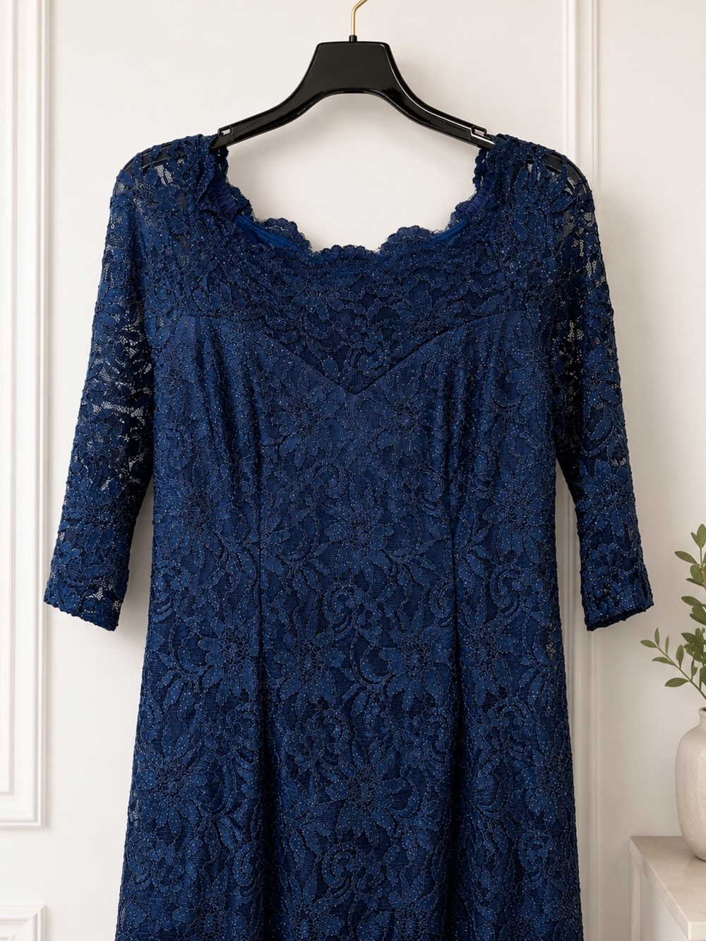 Navy Blue Lace Formal Mermaid Gown Mother Bride Off Shoulder Dress DECODE 1.8 - Picture 5 of 16